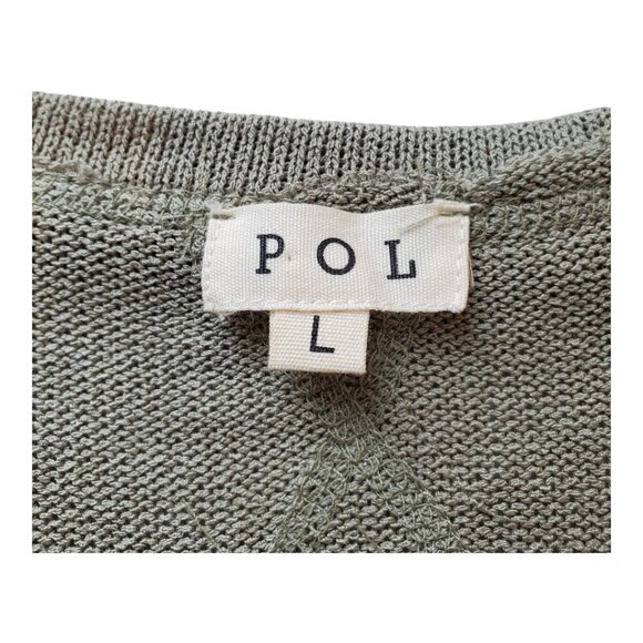 POL SZ L "Look In Your Eyes" Lightweight Long Sleeve Sweater in Dusty Olive - Picture 8 of 10